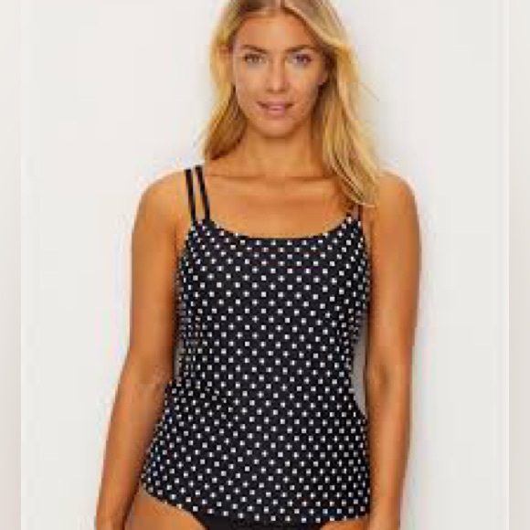 Sunsets Other - Sunsets Black and White Polka Dot Tankini Women's  SwimTop 40DD